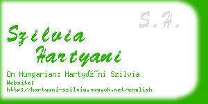 szilvia hartyani business card